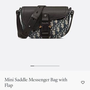Dior Black and Blue Saddle Messenger Bag